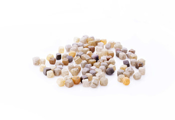 Naturally-mined, cube-shaped diamonds