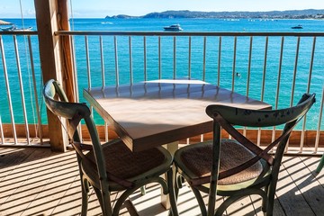 Café con vistas al mar