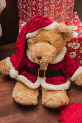 A beautiful living room decorated for Christmas. christmas card