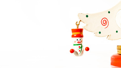 Fototapeta premium Christmas ticket decorated with toy
