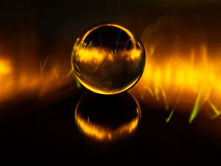 golden ball on black background