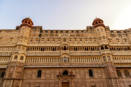 Junagarh fort in Bikaner frontal view, Rajasthan India