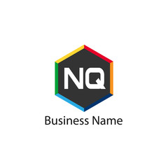 Initial Letter NQ Logo Template Design