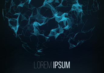 Abstract sphere with dots and lines. Futuristic vector illustration.