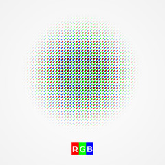 RGB halftone vector illustration.