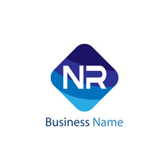 Initial Letter NR Logo Template Design