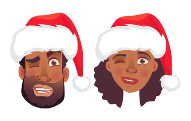 face of African man and woman