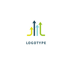 Arrow icon. Vector flat style illustration Abstract business logo template. Logo concept of Internet communications, marketing, Public Relations, technology, express delivery