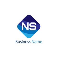 Initial Letter NS Logo Template Design