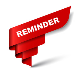 red vector banner reminder