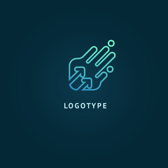 Arrow icon. Vector flat style illustration Abstract business logo template. Logo concept of Progress development, application, Business strategy, Geometric design element, delivery company.