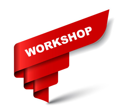 red vector banner workshop
