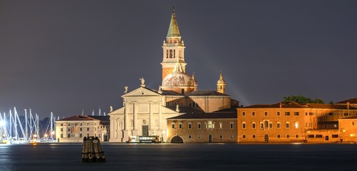 Fototapeta na wymiar Italy beauty, San Giorgio Maggiore church at night, Venezia, Venice
