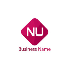 Initial Letter NU Logo Template Design