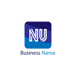 Initial Letter NU Logo Template Design