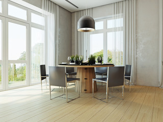 Modern interior 3d rendering