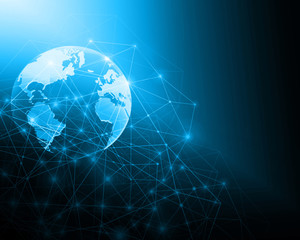 Fototapeta na wymiar Best Internet Concept of global business. Globe, glowing lines on technological background. Wi-Fi, rays, symbols Internet, 3D illustration