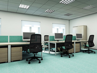 Office interior 3d rendering