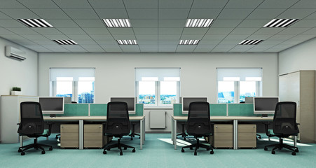 Office interior 3d rendering