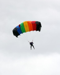 Colorful paraglide in the sky