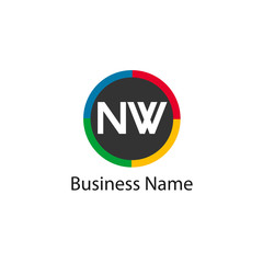 Initial Letter NW Logo Template Design