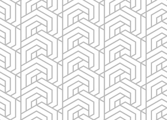 Abstract geometric pattern with stripes, lines. Seamless vector background. White and grey ornament. Simple lattice graphic design.