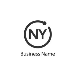 Initial Letter NY Logo Template Design - obrazy, fototapety, plakaty