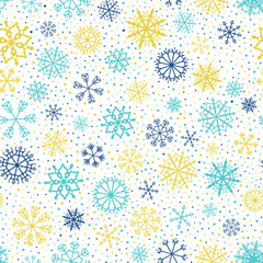Seamless pattern with snowflakes for winter and Christmas backgrounds and wrapping paper