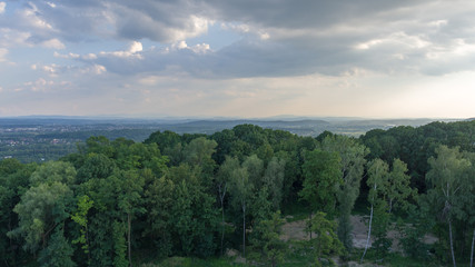 Aerial Krakow from Kopiec Kostusko, Krakus Mound - obrazy, fototapety, plakaty