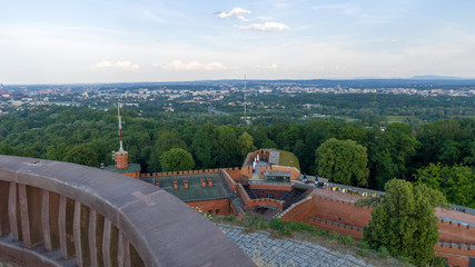 Aerial Krakow from Kopiec Kostusko, Krakus Mound - obrazy, fototapety, plakaty