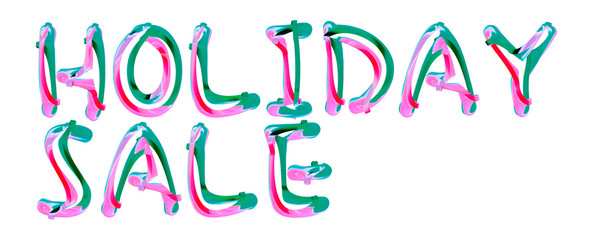 Holiday Sale - colorful text written on white background