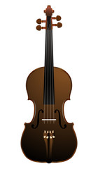 Fototapeta na wymiar brown violin on white background