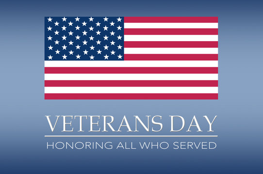 Veterans day banner with the falg of the United states