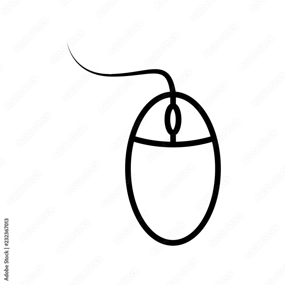 Aufkleber computer mouse linear icon. thin line illustration. contour symbol. vector isolated outline drawing