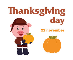 Thanksgivins Day. Vector illustration.