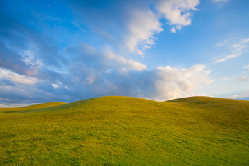 Golf course with blue sky