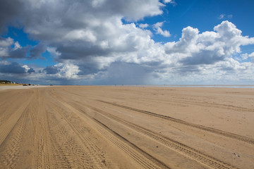 On the amazing Sonderstrand beach on the Romo peninsula, Jutland, Denmark.