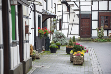 Germany. Herne. December 2017: Ancient houses on the street in Herne.