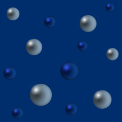 Seamless blue background with balls. Stylish design