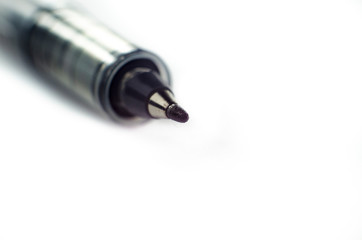 black ballpoint pen on isolated white background