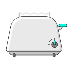 Icon toaster with adjustable cooking time. Vector illustration on white background