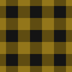seamless black, dark and bright ocher tartan