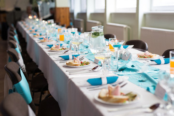 Wedding appetizer on the table