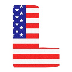  Letter of the Alphabet on United States of America Flag style with Black marbled Glitter
