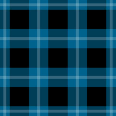 seamless black, blue tartan with white stripes