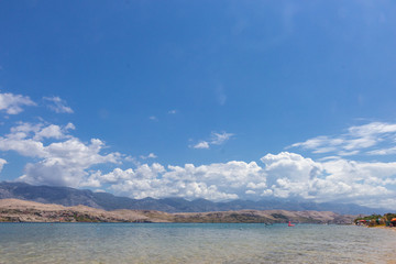 view of Svetioy duh beach on Pag island, Croatia