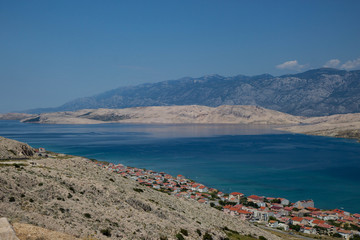Fototapeta na wymiar view of Svetioy duh beach on Pag island, Croatia