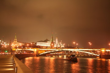 Historic center of Moscow at night