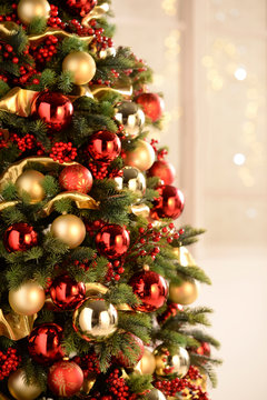 Dettaglio albero di Natale addobbato