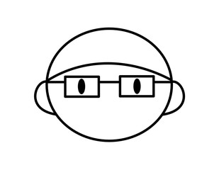 男の子メガネ目(線画)